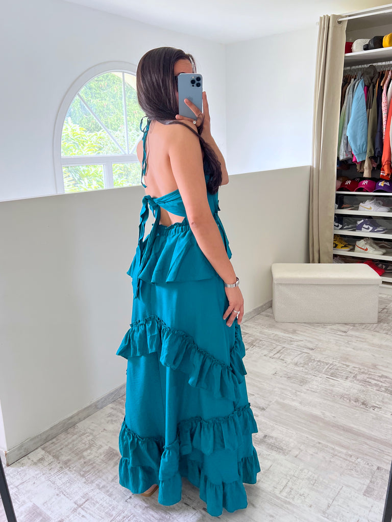 Robe Froufrou Bleu Canard
