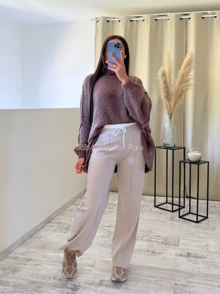 Pantalon Ceinture Boxer Taupe