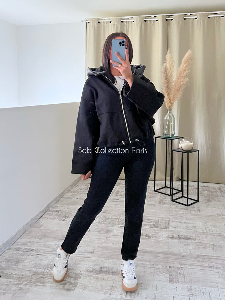Veste Capuche Doudoune Noir