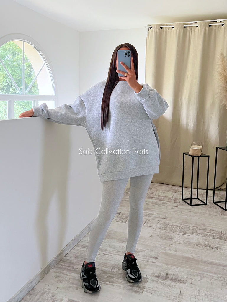 Ensemble Legging Sweat Gris