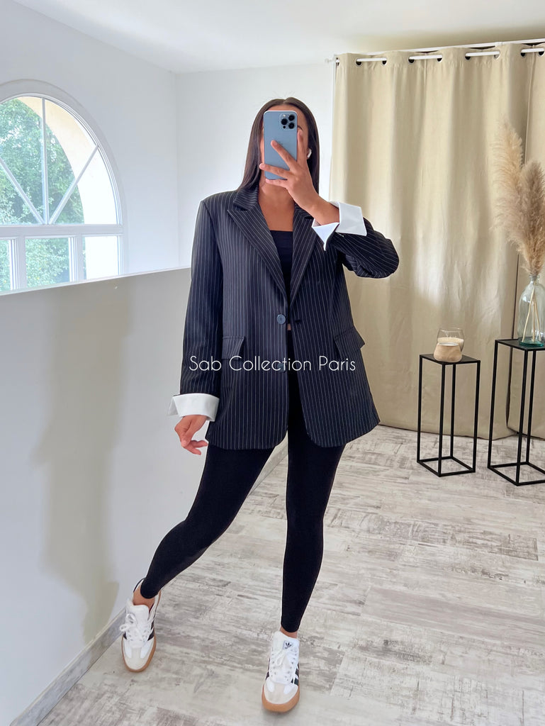 Blazer À Rayures Noir