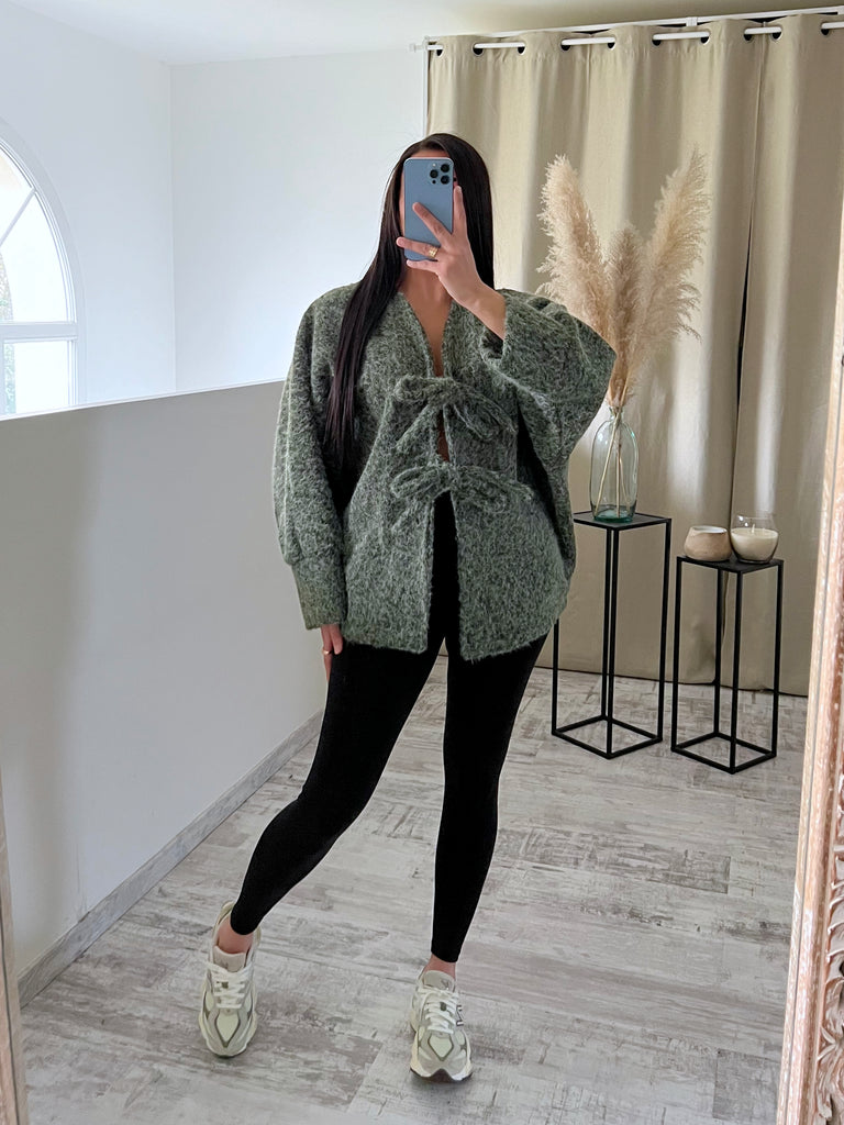 Gilet/Veste Moumoute À Noeuds Kaki