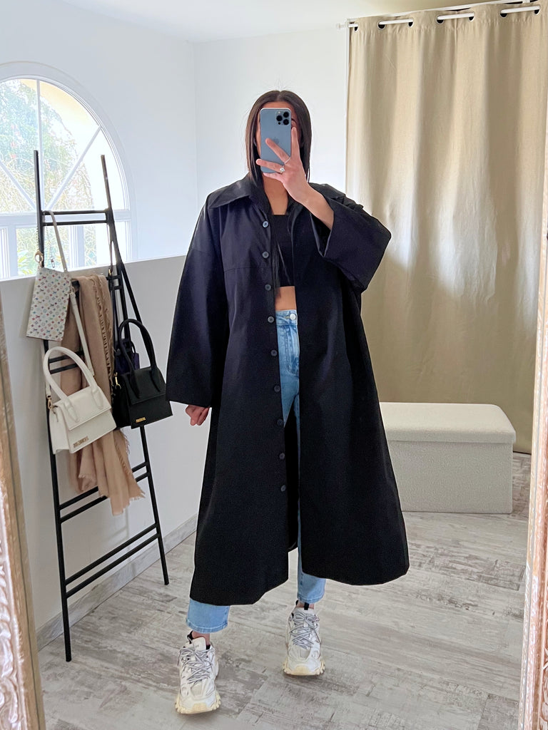 Veste Coupe Vent Oversize Noir