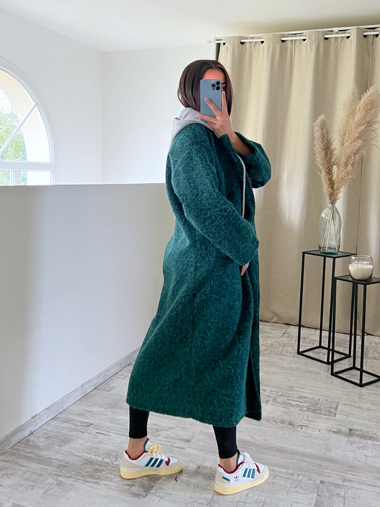 Manteau Moumoute À Capuche Vert