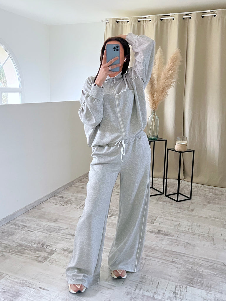 Ensemble Jogging À Traits Gris