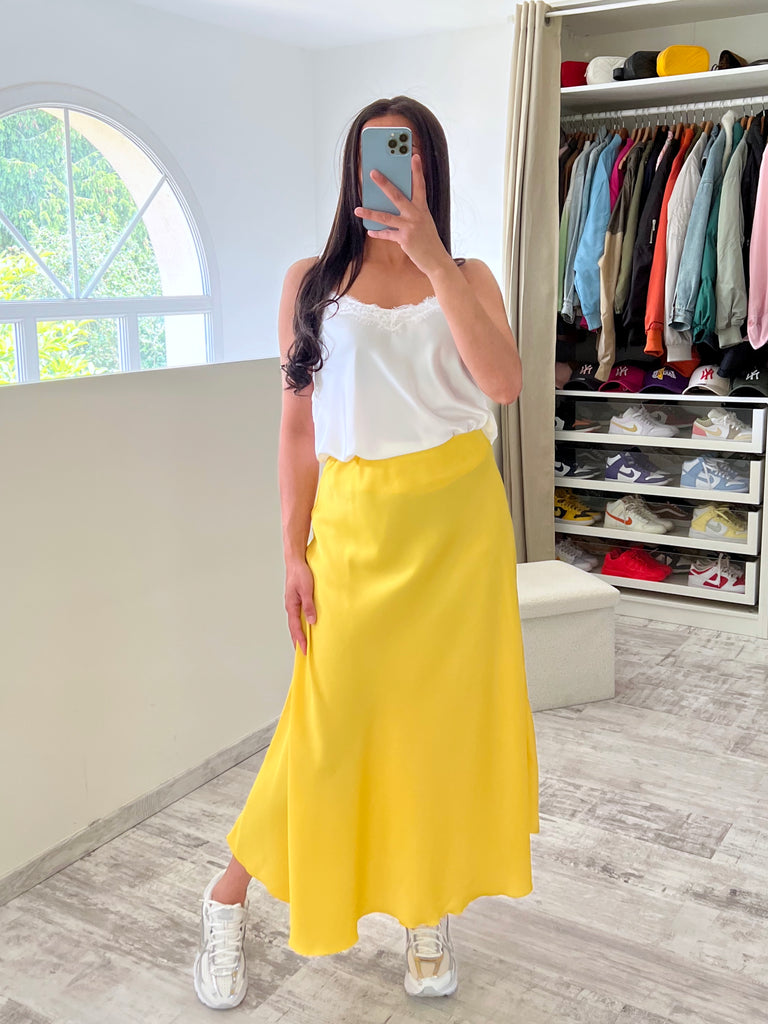Jupe Satin Opaque Jaune