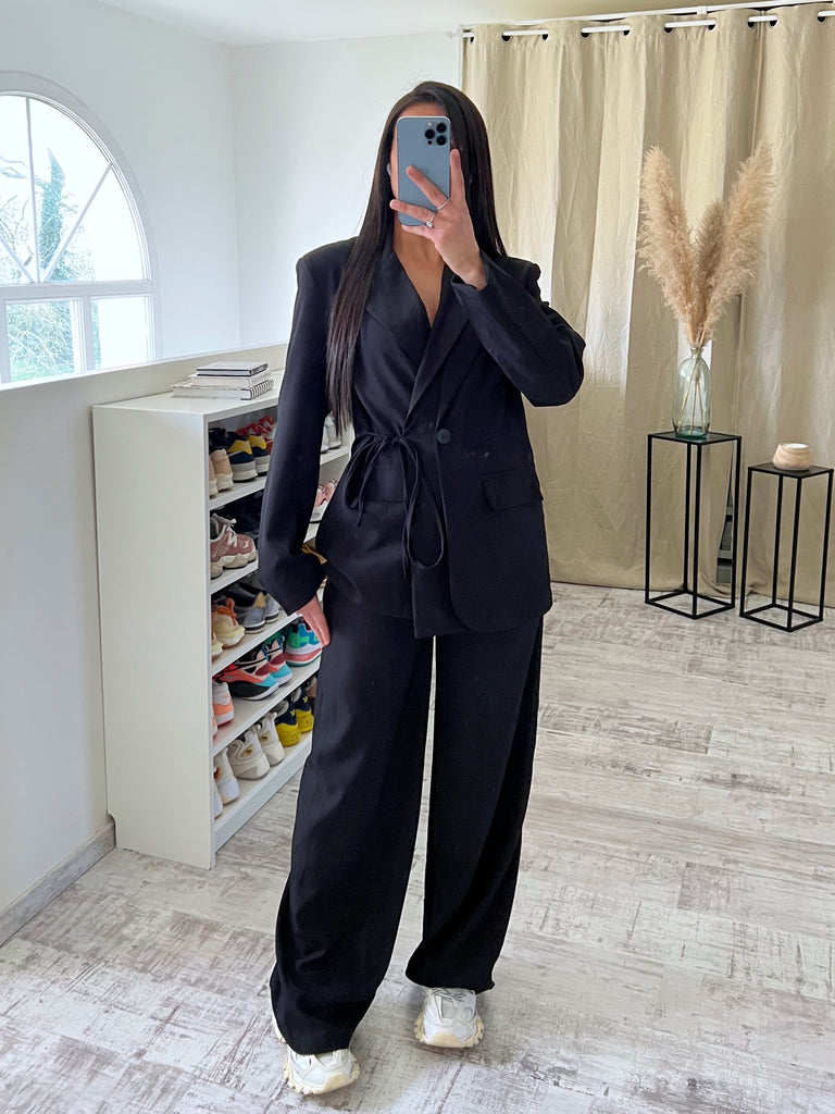 Ensemble Blazer À Nouer/Pant Noir