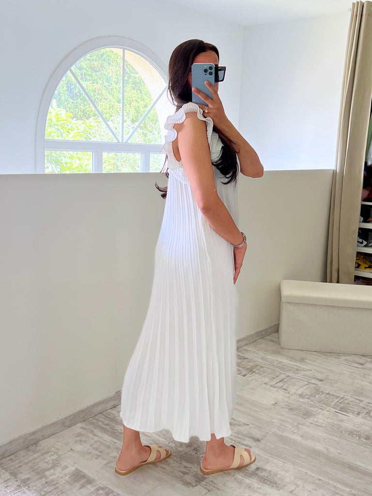 Robe Plissée Blanc