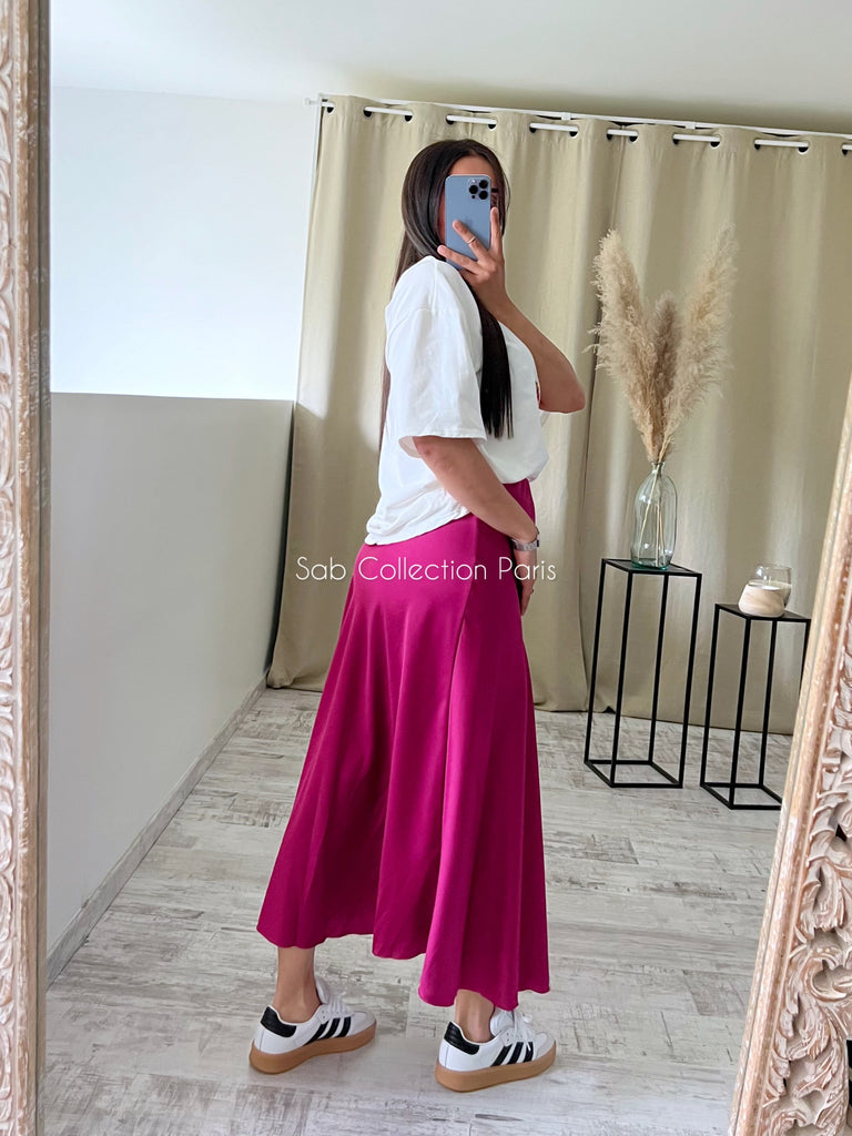 Jupe Satin Opaque Prune