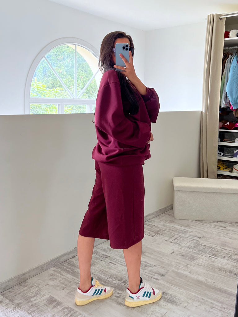Ensemble Bermuda Sweat Bordeaux