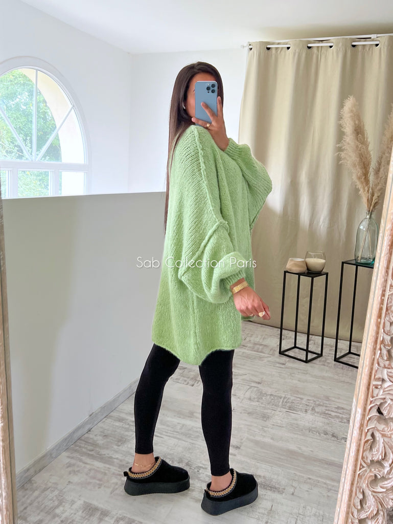 Maille Oversize Mohair Vert