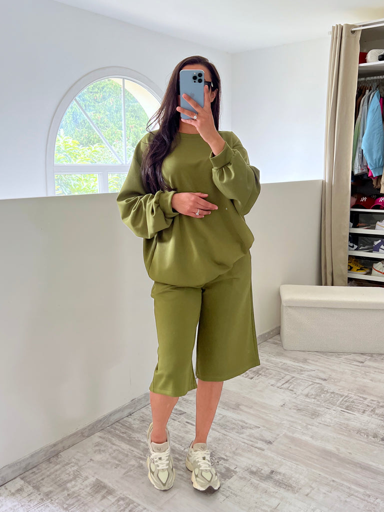 Ensemble Bermuda Sweat Kaki