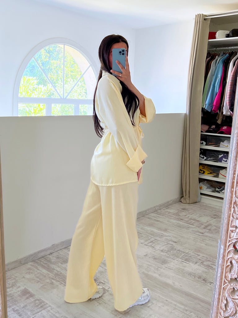 Ensemble Tunique Manches Revers Jaune