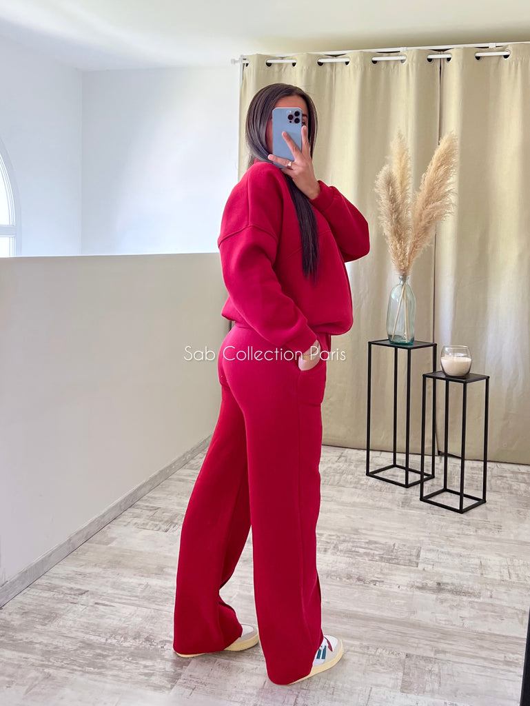 Ensemble Jogging Gilet Bordeaux