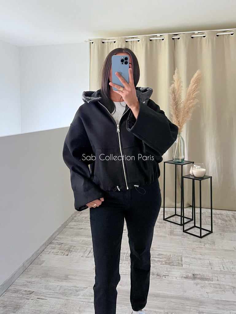 Veste Capuche Doudoune Noir