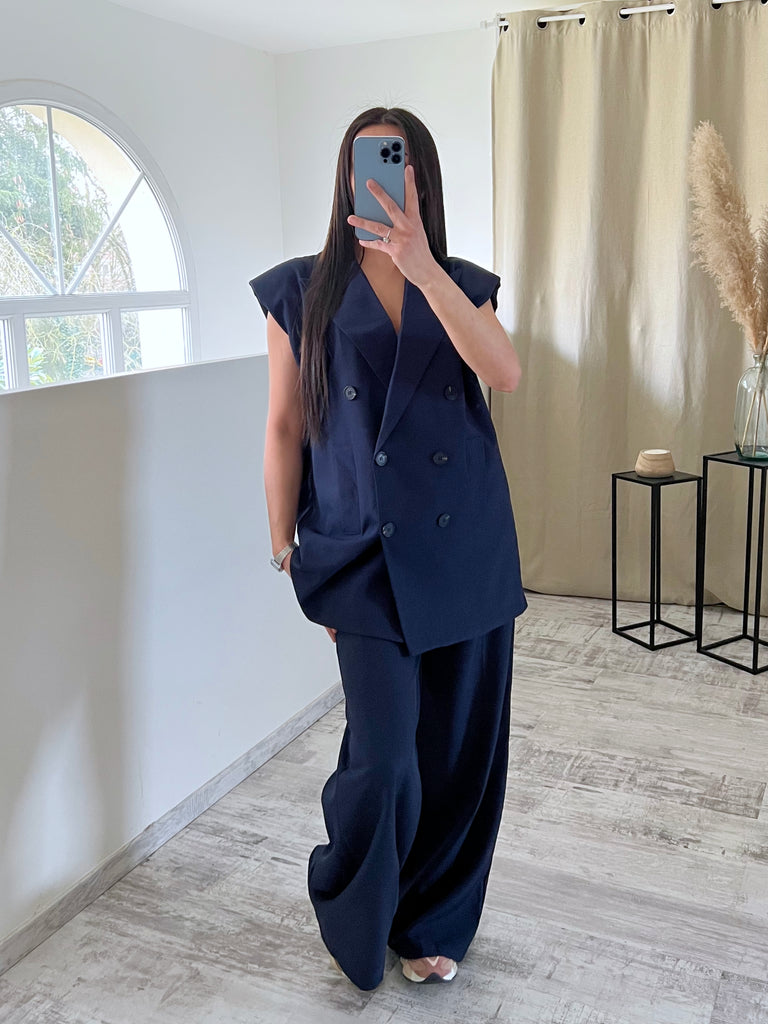 Ensemble Sans Manches Oversize Marine
