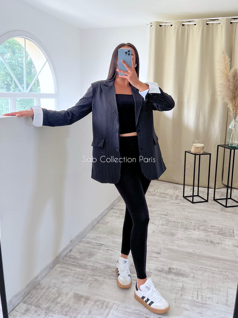 Blazer À Rayures Noir