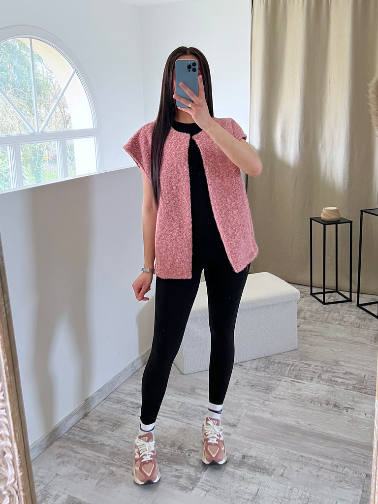Gilet Moumoute Sans Manches Blush