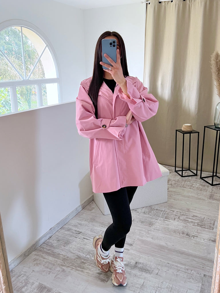 Parka Col Montant Vieux Rose