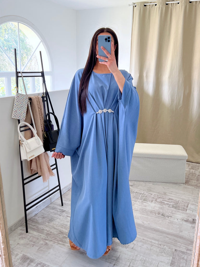 Robe Ample À Strass Bleu