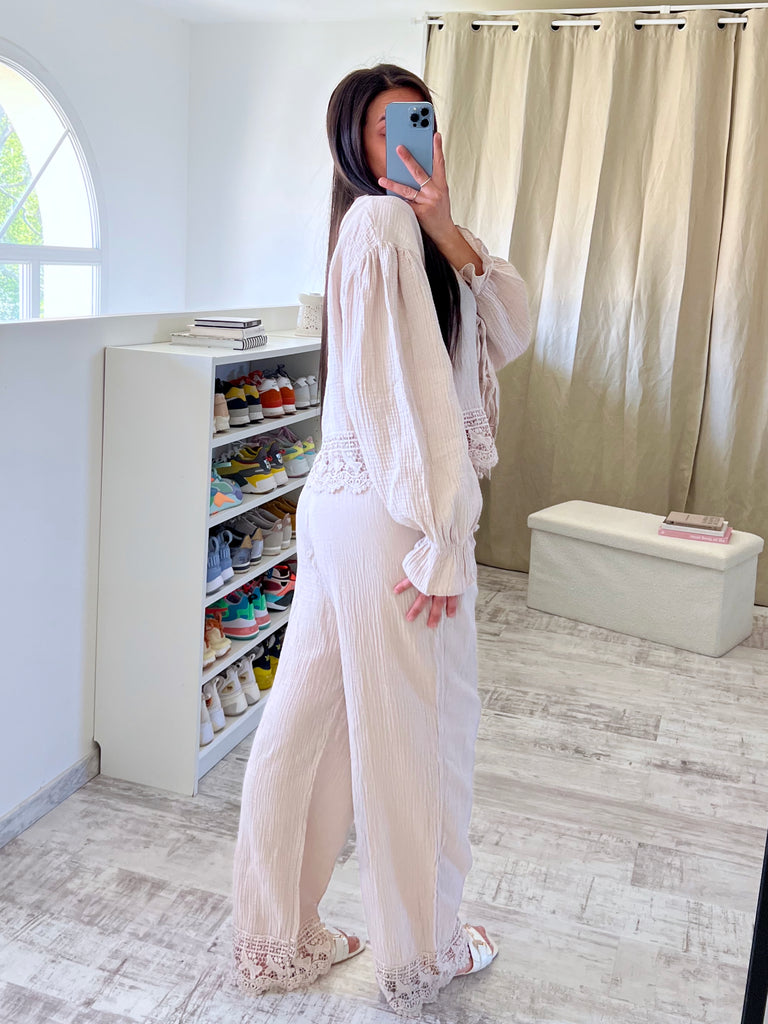 Ensemble Gaz De Coton Beige