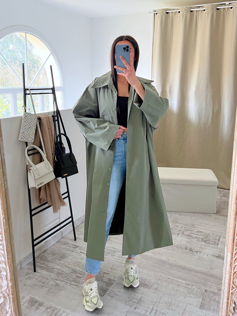 Veste Coupe Vent Oversize Kaki