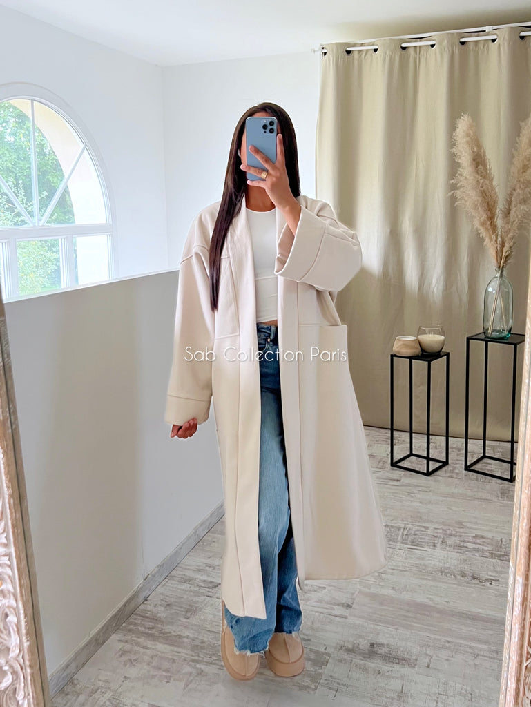 Veste Longue Oversize Nude