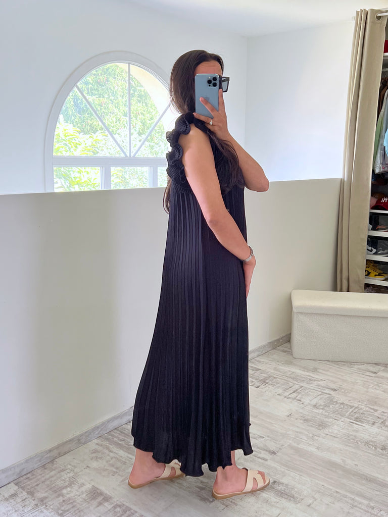 Robe Plissée Noir