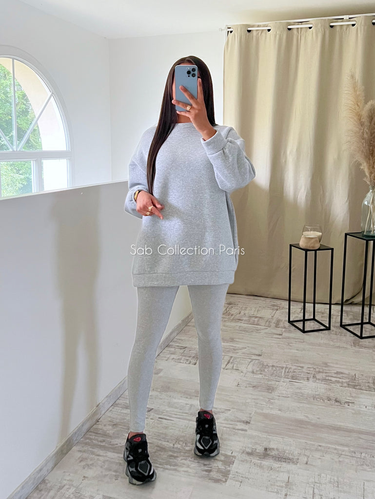 Ensemble Legging Sweat Gris