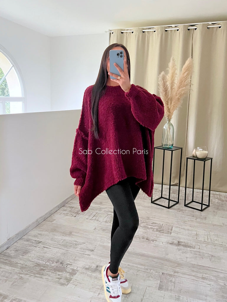 Maille Oversize Doudou Bordeaux
