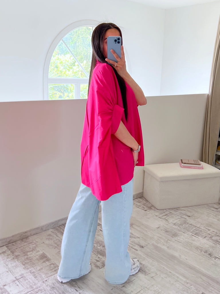 Chemise Oversize Popeline Rose