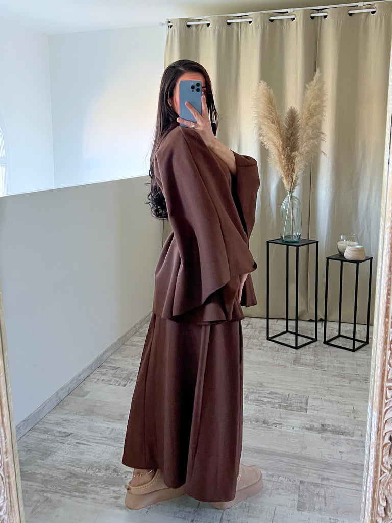 Cape À Ceinture Marron