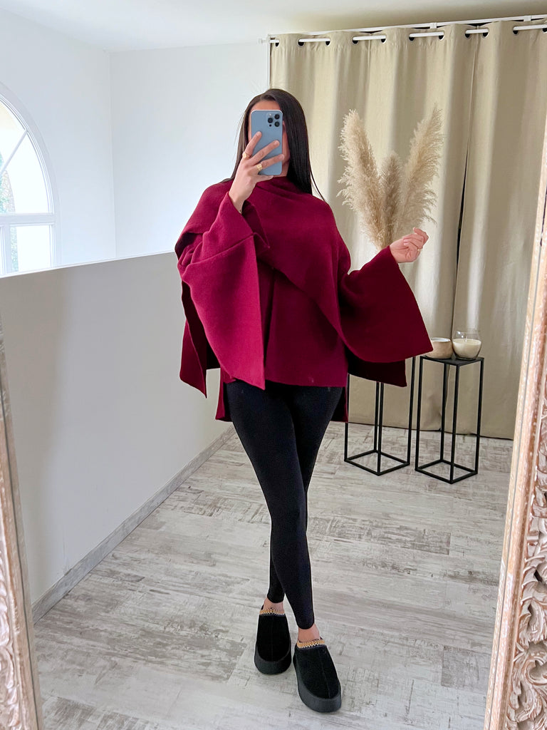 Maille Chale Intégré Bordeaux