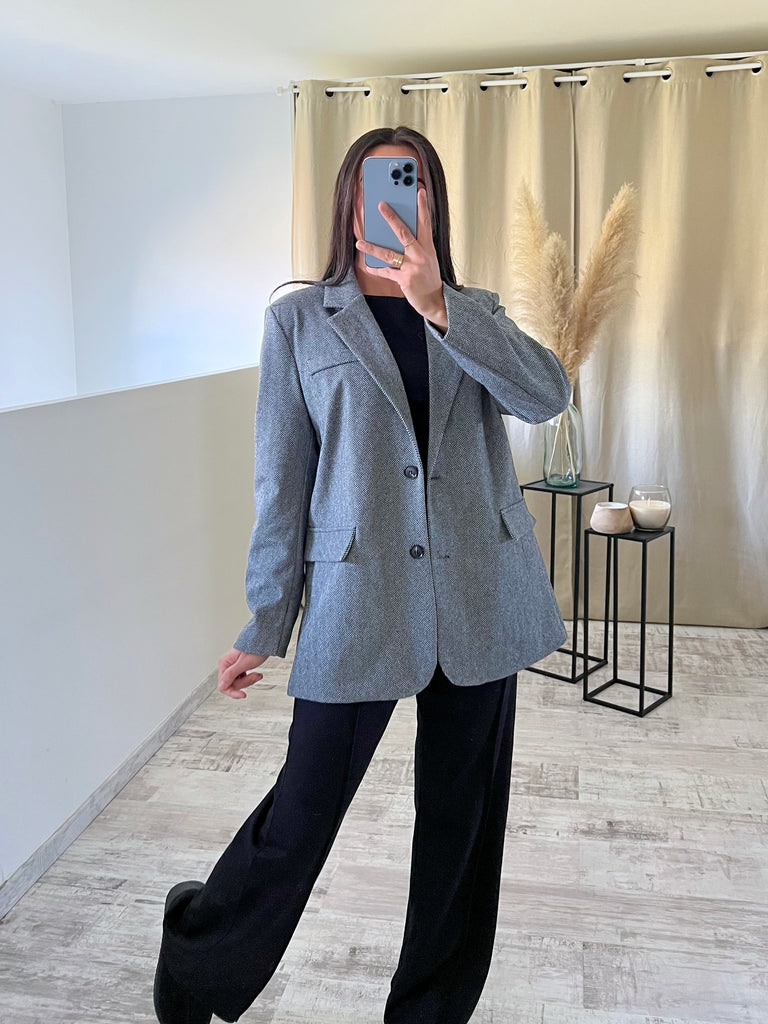 Blazer À Motifs Rayures Fines