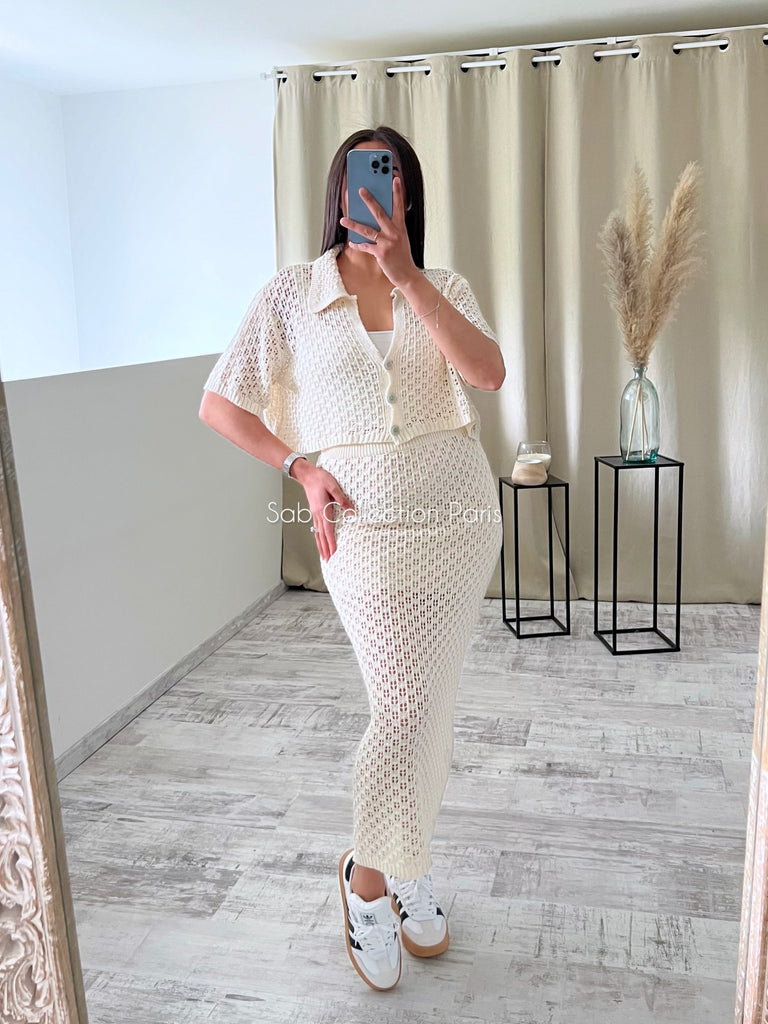 Ensemble Jupe Crochet Nude