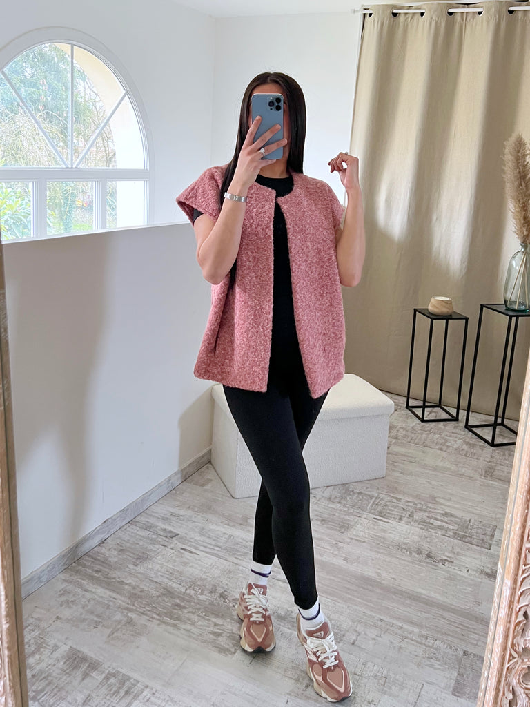 Gilet Moumoute Sans Manches Blush