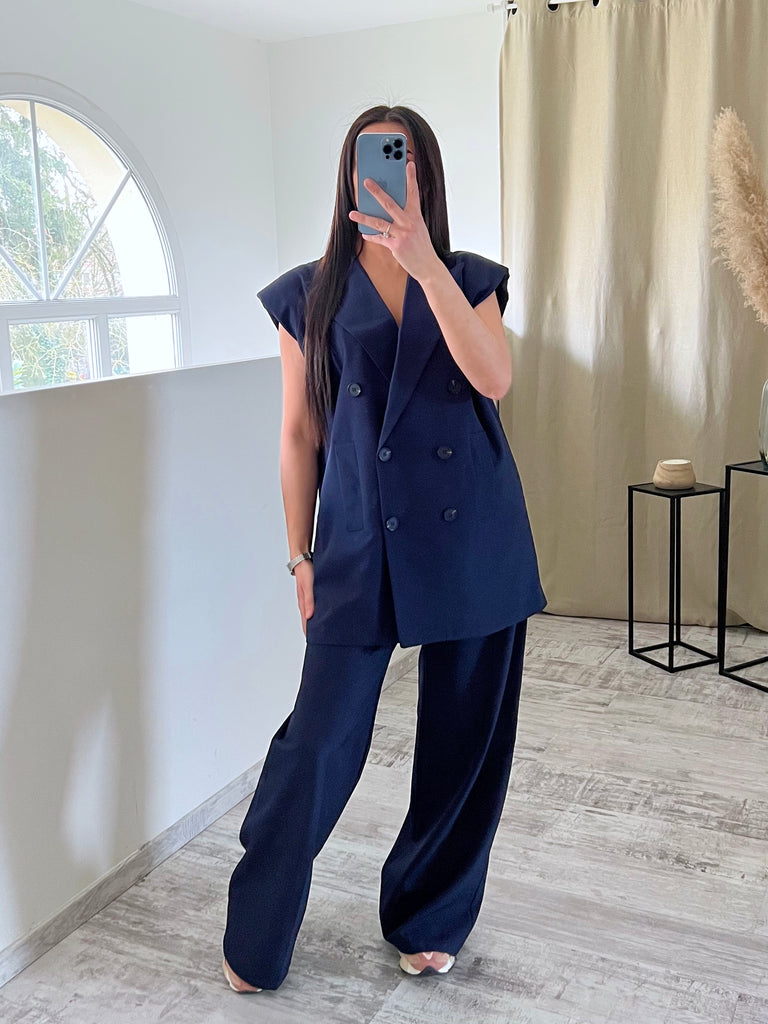 Ensemble Sans Manches Oversize Marine