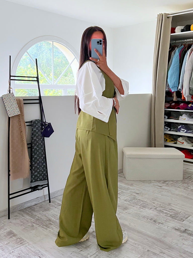 Ensemble Pantalon Très Ample Anis