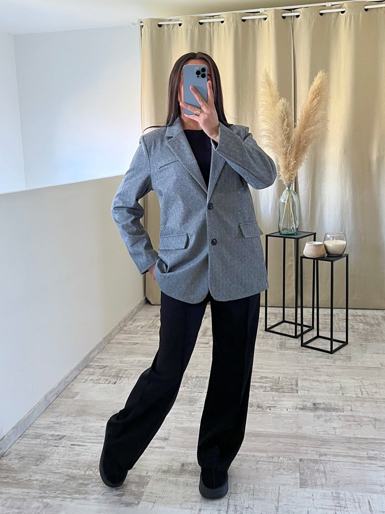 Blazer À Motifs Rayures Fines