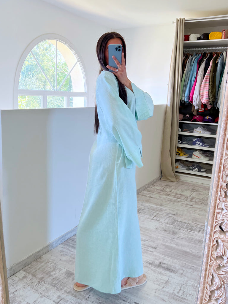 Robe Lin Cache Coeur Mint