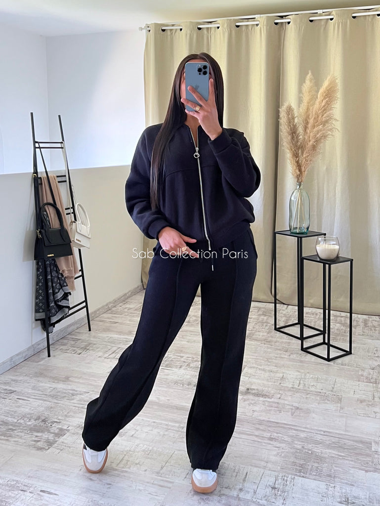 Ensemble Jogging Gilet Noir
