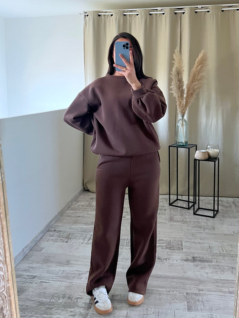 Ensemble Jogging Sweat Marron