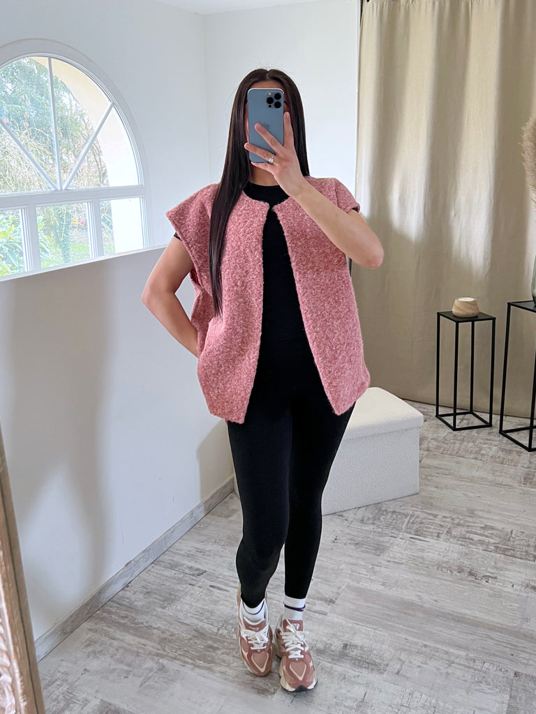 Gilet Moumoute Sans Manches Blush