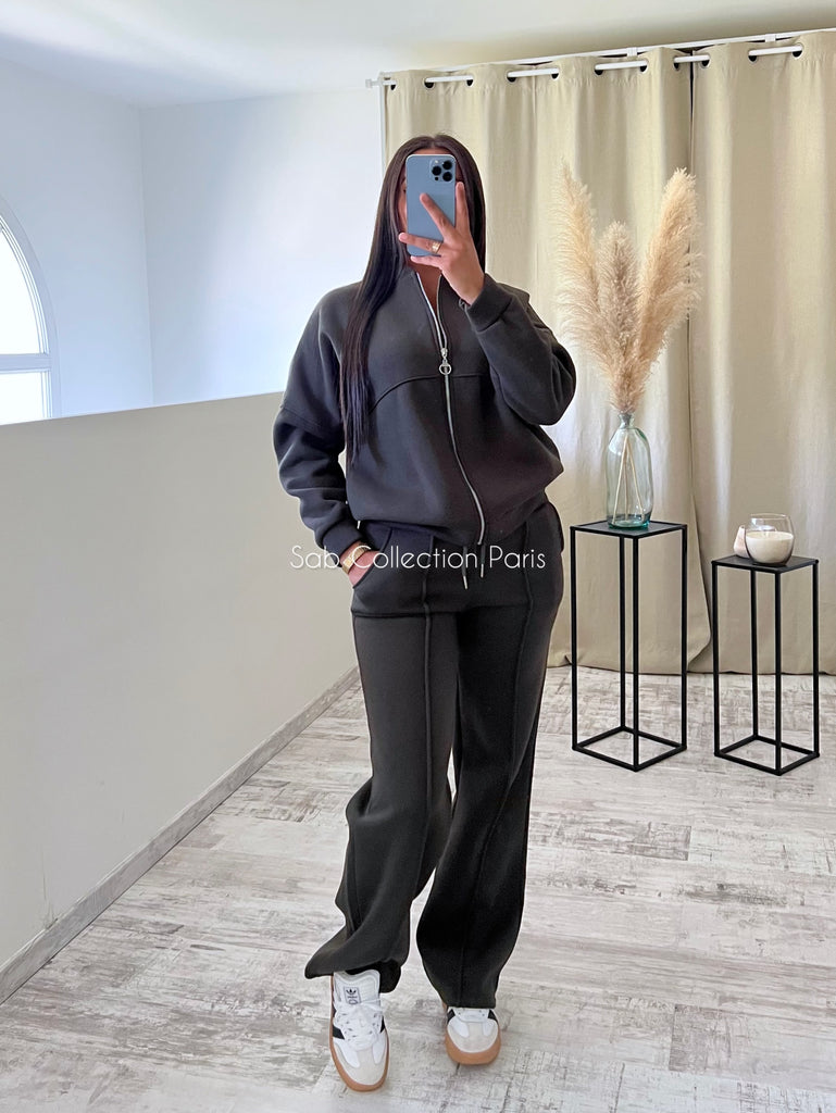 Ensemble Jogging Gilet Kaki