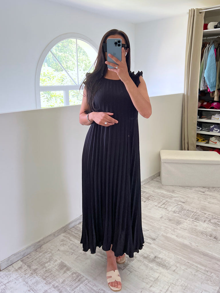 Robe Plissée Noir