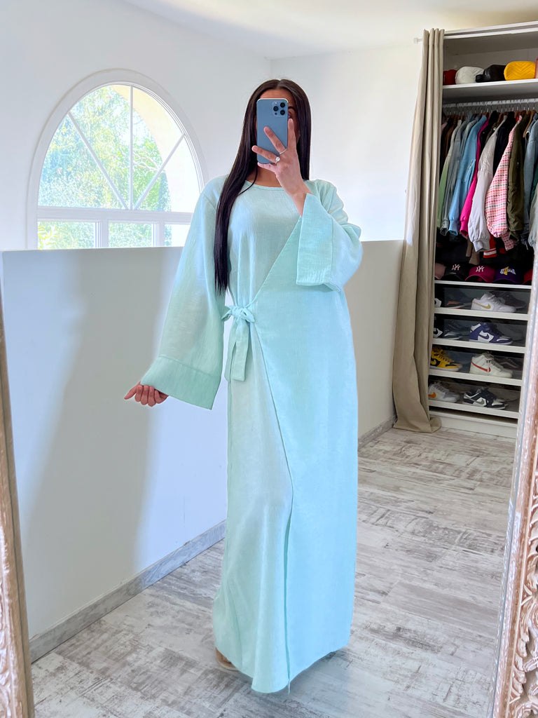 Robe Lin Cache Coeur Mint