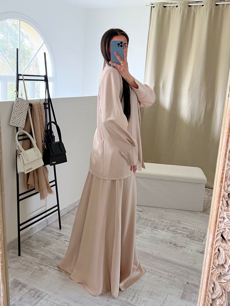Ensemble Jupe Satin Modest Champagne