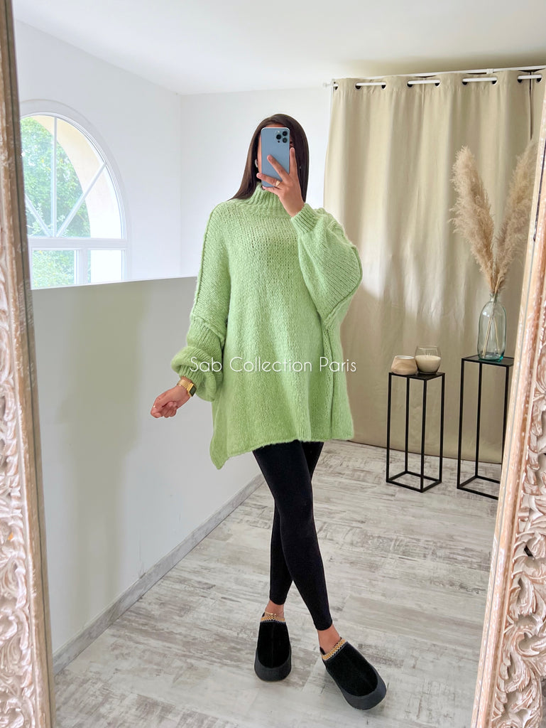 Maille Oversize Mohair Vert