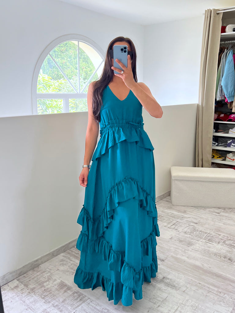 Robe Froufrou Bleu Canard