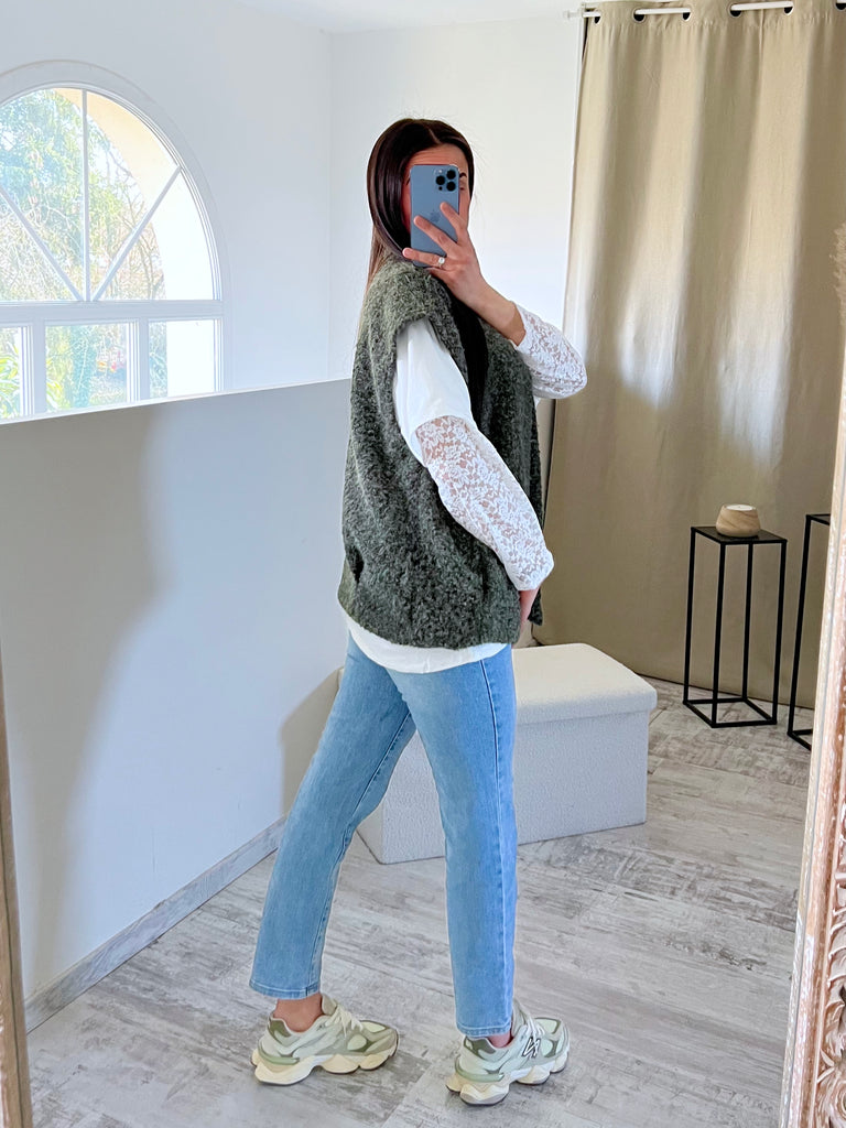 Gilet Moumoute Sans Manches Kaki